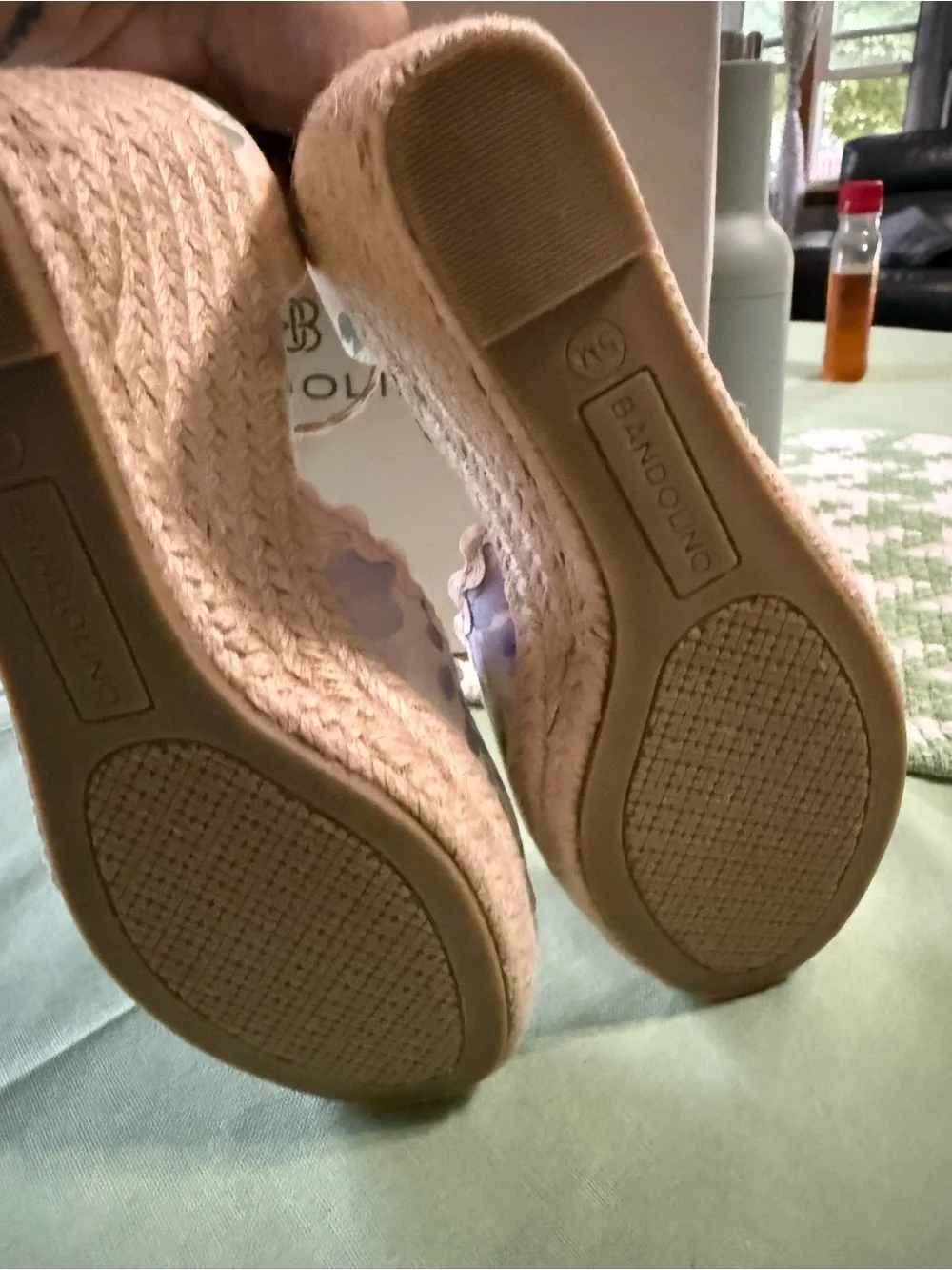 Bandolino Floral Peach & Green Espadrille Wedges